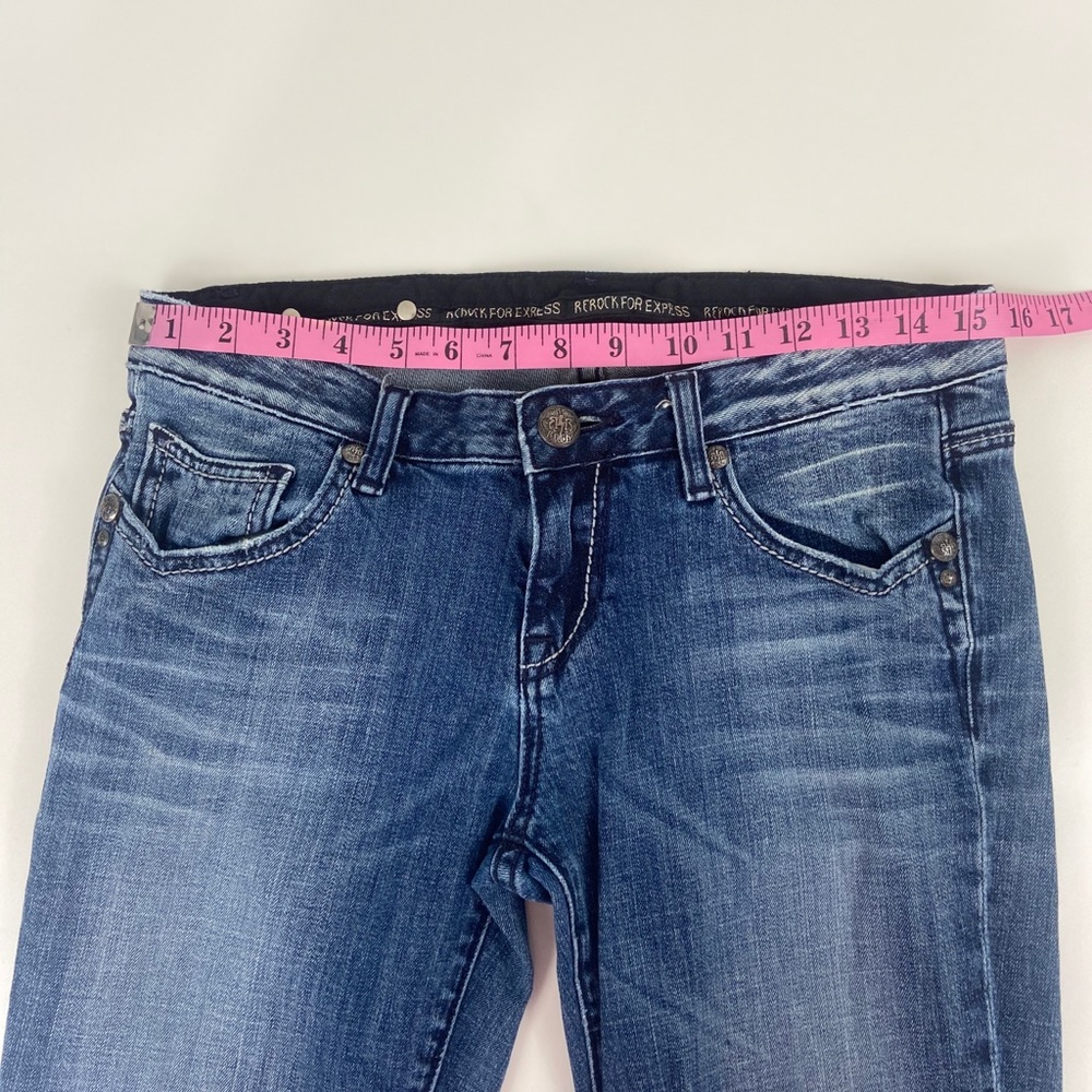 ReRock for Express Distressed Jeans Boot Size 8 - Picture 3 of 8